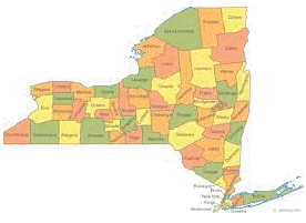 image of New York map by county