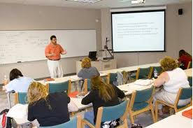 in-class setting with students listening to instructor