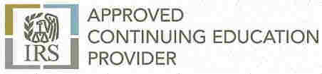 logo: IRS. Approved Continuing Education Provider